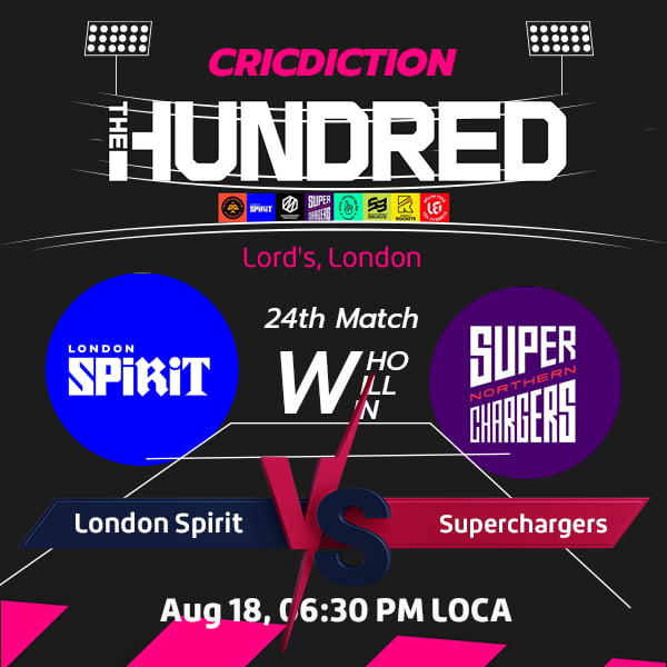 London Spirit vs Northern Superchargers, 24th Match Chepauk Super Gillies vs IDream Tiruppur Tamizhans, 5th Match - Live Cricket Score